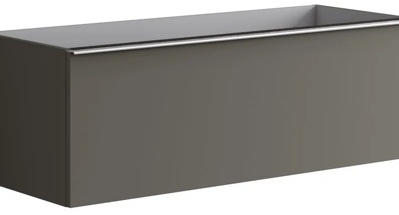 Mobile da bagno sospeso sotto lavabo L 120 x H 40 x P 45.5 cm grigio laccato opaco, 2 cassetti Pixel plain