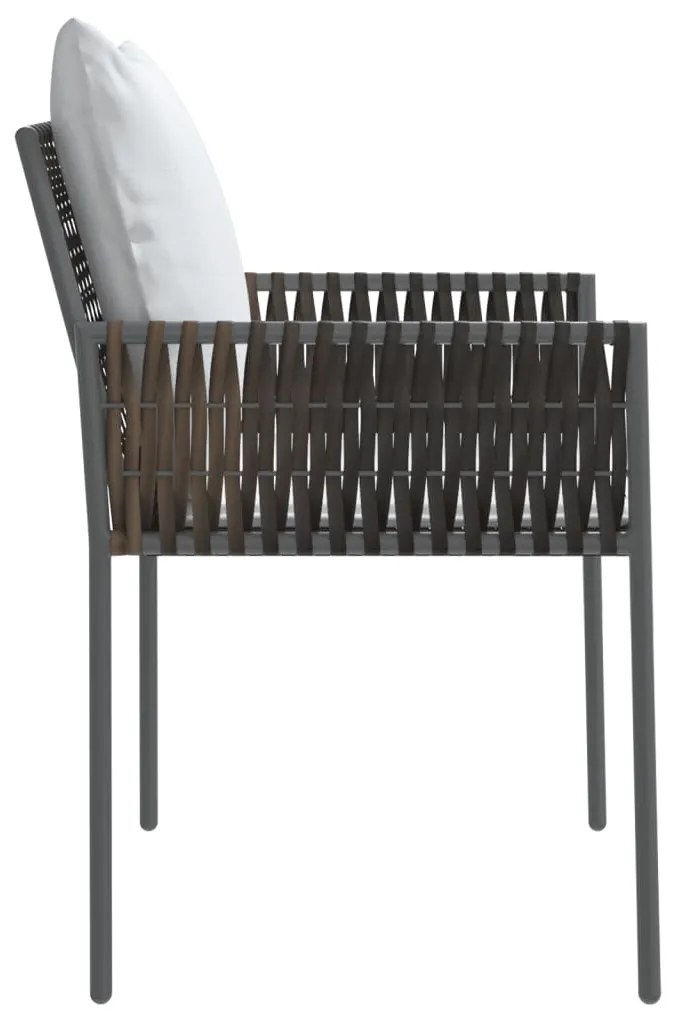 Sedie da giardino con cuscini 6pz marroni 54x61x83cm polyrattan