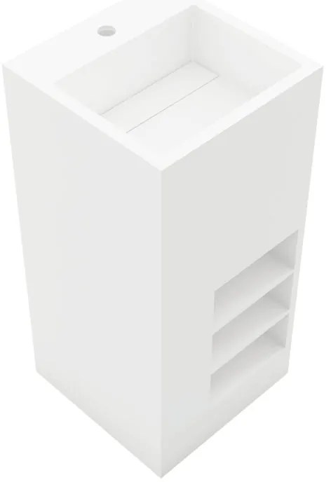 Lavabo sospeso quadrato H 85 x P 40 cm in resina