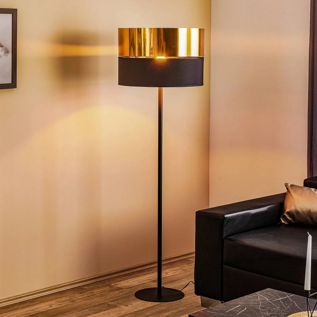 TK Lighting Piantana Hilton, nero/oro