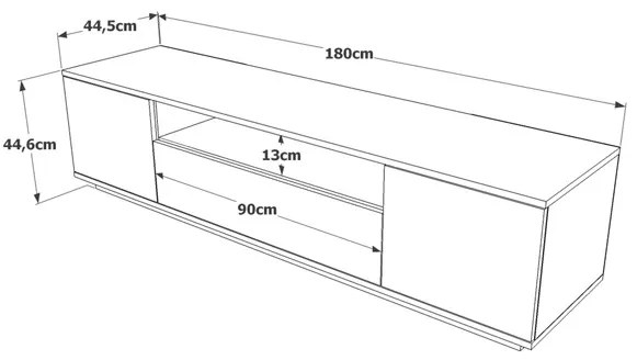 Composizione Da Soggiorno Mobile TV Con Tavolino Bianco E Rovere Frame