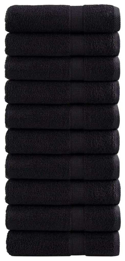 Asciugamani Da Doccia Solund 10 Pz Neri 70x140 Cm 600 G/m² /