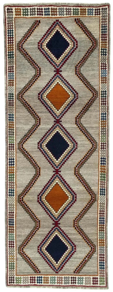 Gabbeh Tappeto 100 x 280 Nero (Iran) Annodato A Mano