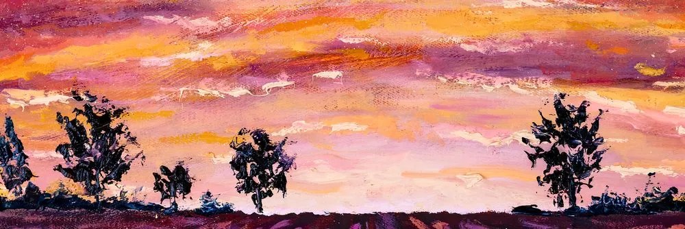 Quadro su tela – Dipinto a olio di un campo di lavanda