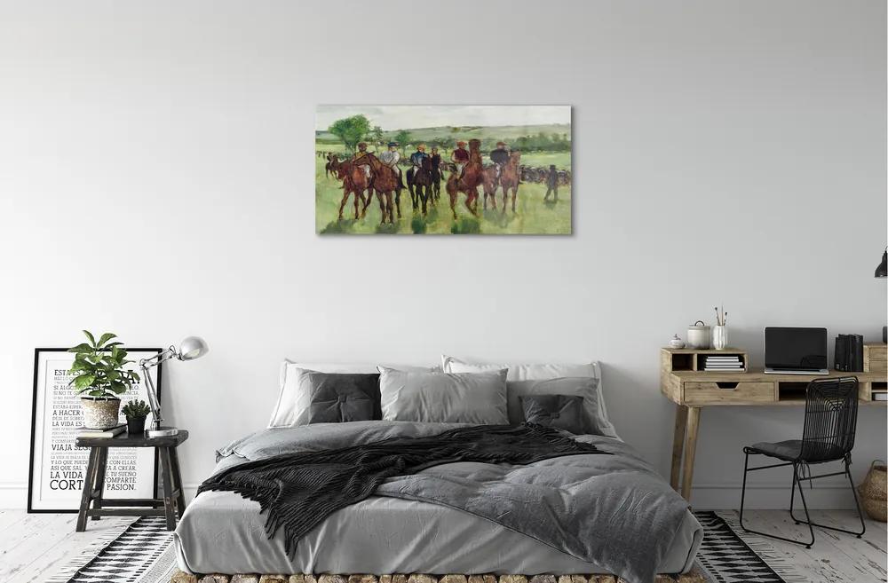 Quadro acrilico Cavalli d'arte 100x50 cm