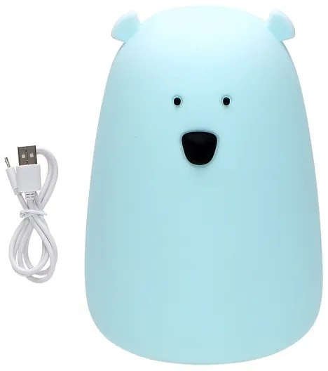 LED RGB Lampada touch per bambini BEAR LED/0,8W/5V blu