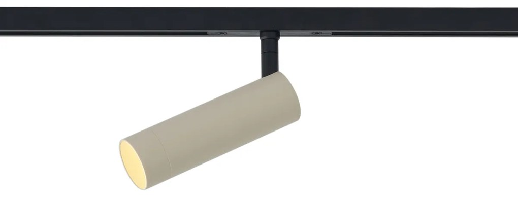 Faretto moderno beige e nero per sistema a binario monofase GU10 35mm - Slimline Uzzy