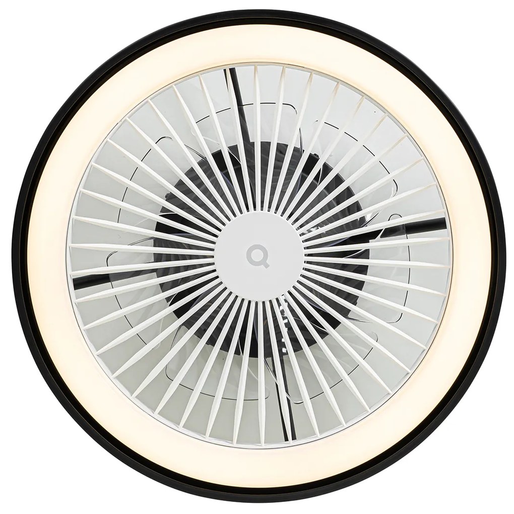 Ventilatore da soffitto smart nero 54 cm con LED dimmerabile e telecomando - Dave