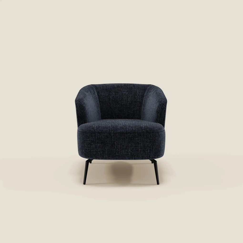 Renoa Poltroncina dall'eleganza moderna in tessuto smacchiabile T24 blu notte