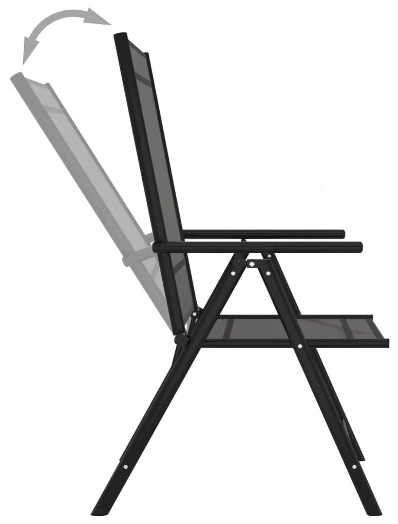 Set da pranzo da giardino 10 pz nero e antracite