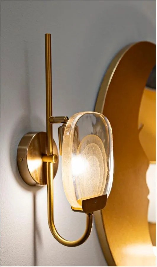 Lampada da parete dorata in vetro Softy – Mauro Ferretti