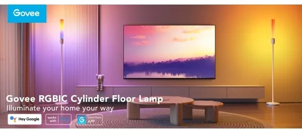 Govee - Lampada da terra dimmerabile a LED CYLINDER SMART RGBICWW 2200-6500K