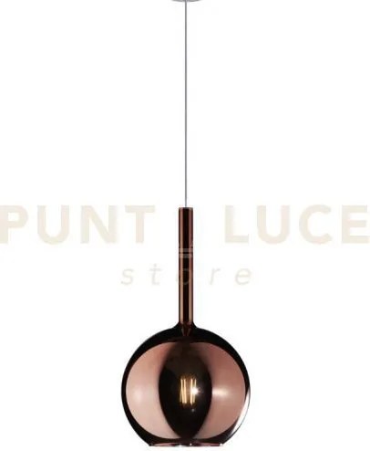 Lampadario a sospensione vetro 1555 medio rame 1 luce attacco e27 r...