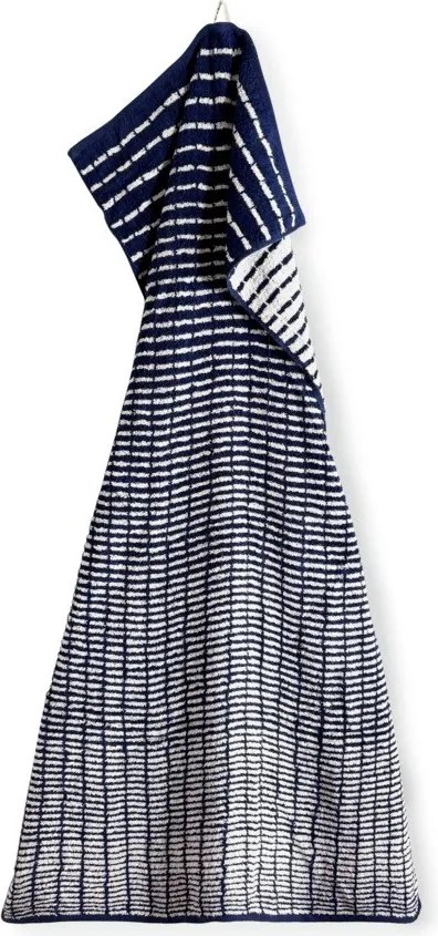 Asciugamano tipo terry bianco/blu in misto bambù 50x100 cm Nuance – JUNA