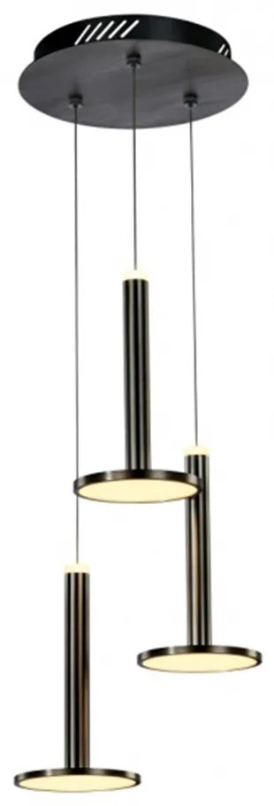 Lampadario A Sospensione Moderno Tua Metallo Lgp Nero 3 Led 27W Doppia Emissione