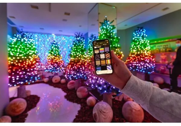 Twinkly TWS250STP-BEU - Catena luminosa LED RGB per esterni, 250 LED, 23,5 m, IP44, Wi-Fi