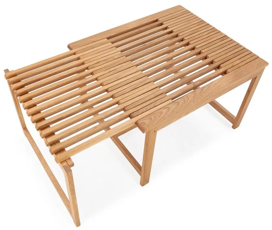 Tavolino da salotto di colore naturale in rovere massiccio 60x70 cm Unai – MOME