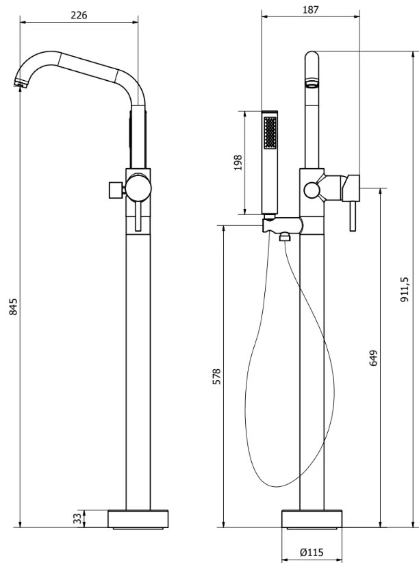 Miscelatore vasca a pavimento senza parte incasso cromo 73175E Jabil