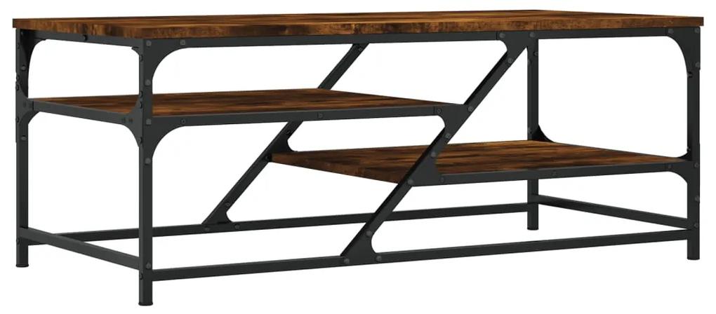 Tavolino da salotto rovere fumo 100x49x40 cm legno multistrato