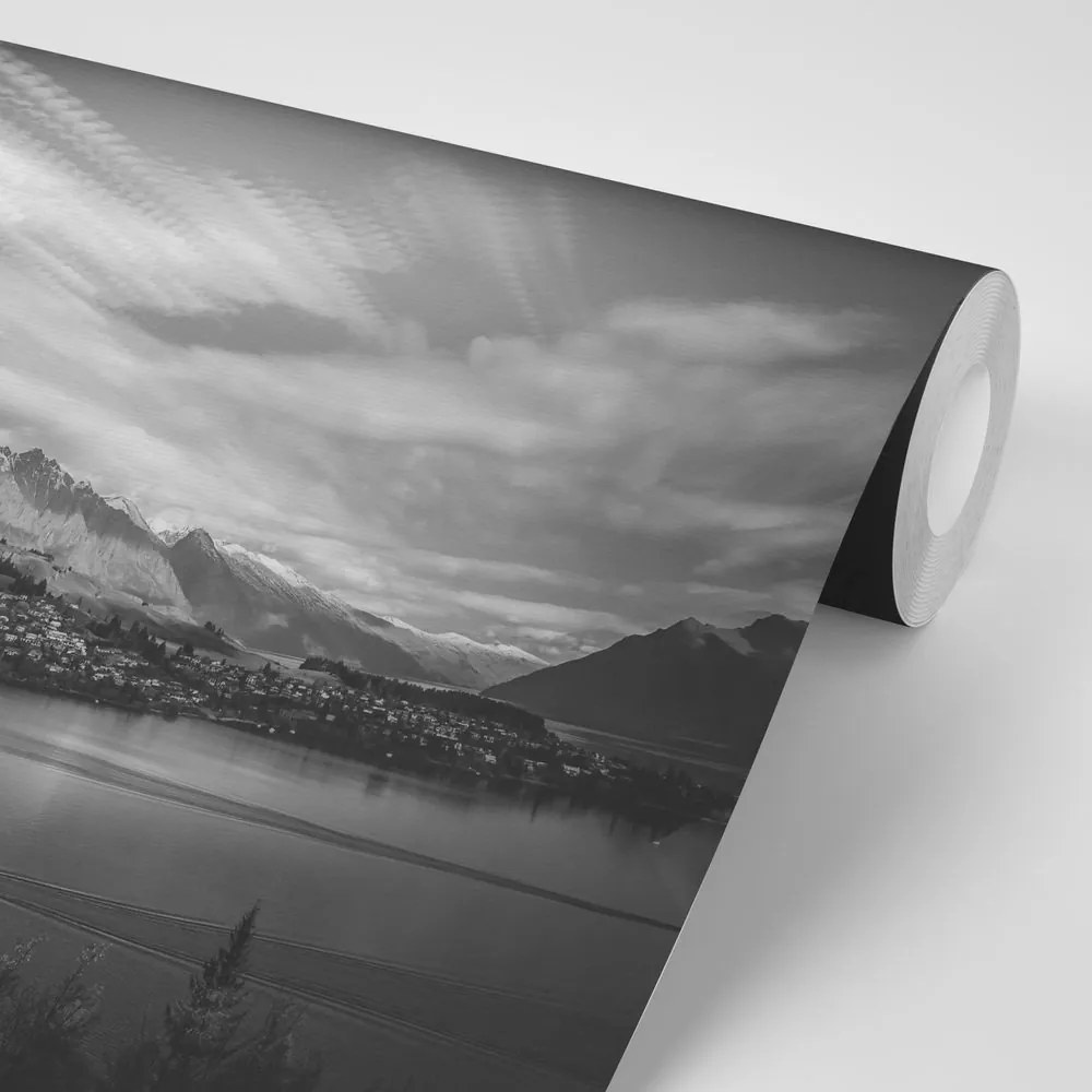 Fotomurale – Lago serale in bianco e nero