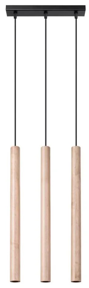 Sollux SL.1267 - Lampadario a sospensione con filo PASTELO 3xG9/8W/230V legno