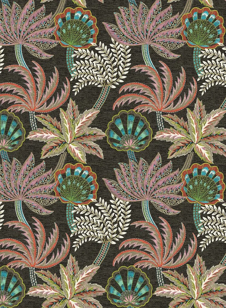 Osborne & Little Carta da parati Ravenala - Charcoal/ Blush