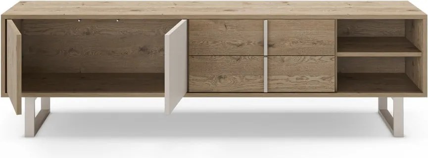 Mobile TV in rovere di colore grigio-naturale 180x51,5 cm Millay - Marckeric