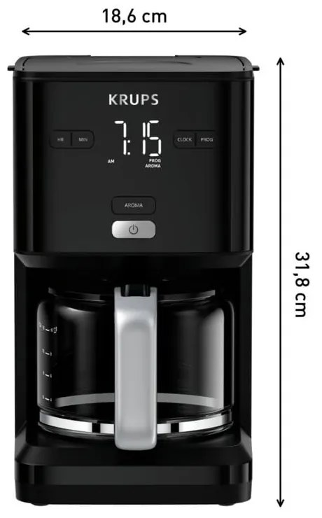 Macchina da caffè con filtro nero Smart'n'light CM600810 - Tefal