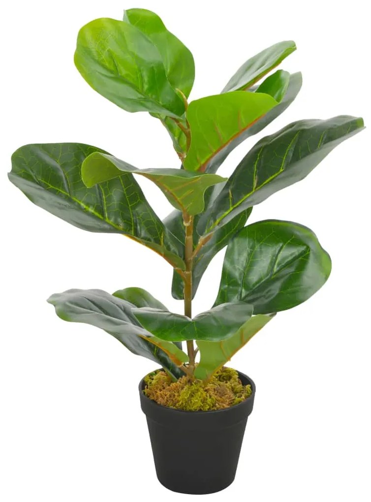 Pianta Artificiale di Ficus Lyrata con Vaso Verde 45 cm