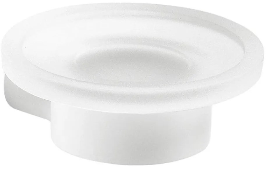 Gedy - Portasapone da parete PIRENEI, vetro opalino/bianco opaco