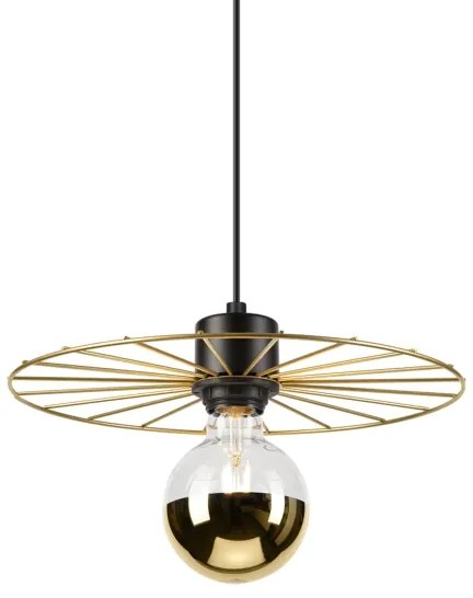 Lampadario a sospensione con filo MONTANA 1xE27/15W/230V diametro 30 cm oro/nero