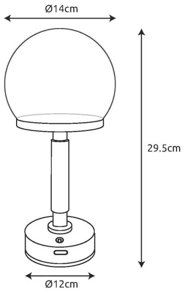 Globo 21034SI - LED Lampada da tavolo ricaricabile HAKU LED/2,5W/5V 2800K argento