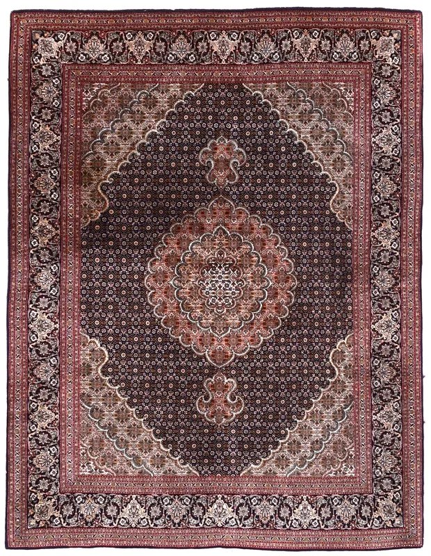 Tabriz Tappeto persiano 200x150 Nero (Iran) Annodato A Mano