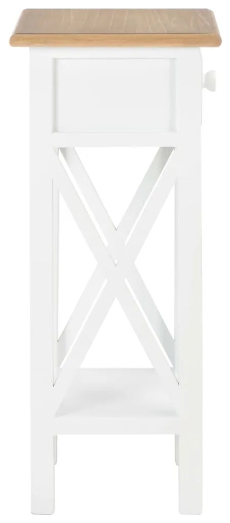 280057  tavolino laterale bianco 27x27x65,5 cm in legno