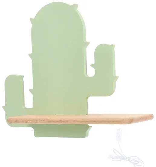 Applique LED per bambini con mensola CACTUS LED/4W/230V verde/legno