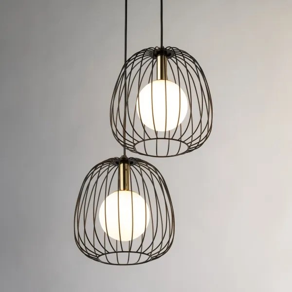 Lampadario a sospensione con filo BELL 2xG9/12W/230V nero/oro