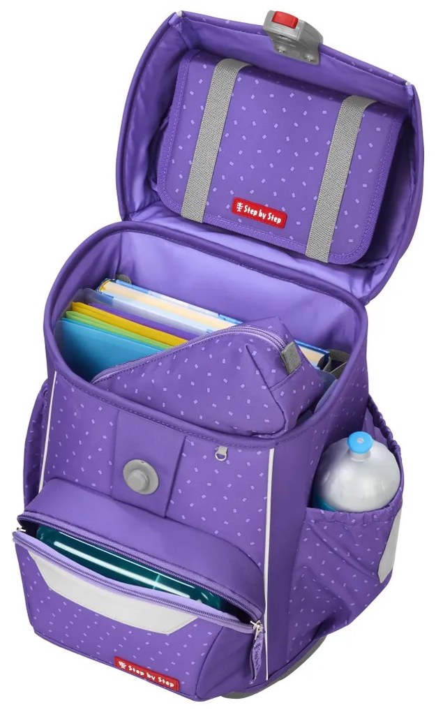 Zaino scuola Step by Step BASIS - set 4 pezzi, Purple Konfetti