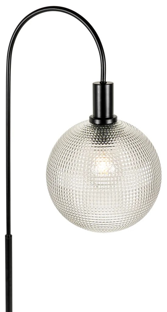 Lampada da terra di design nera con vetro fumé - Chico