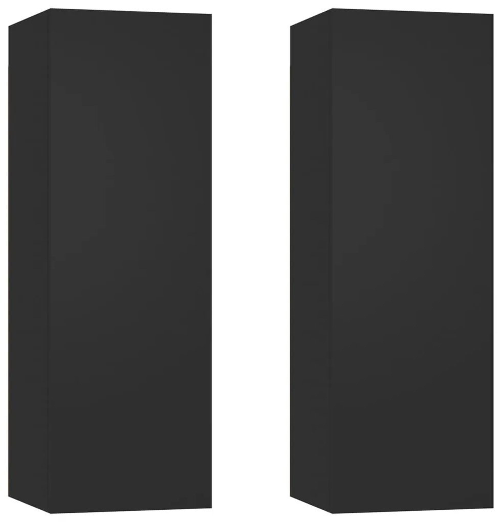 Mobili tv neri 2 pz 30,5x30x90 cm in truciolato