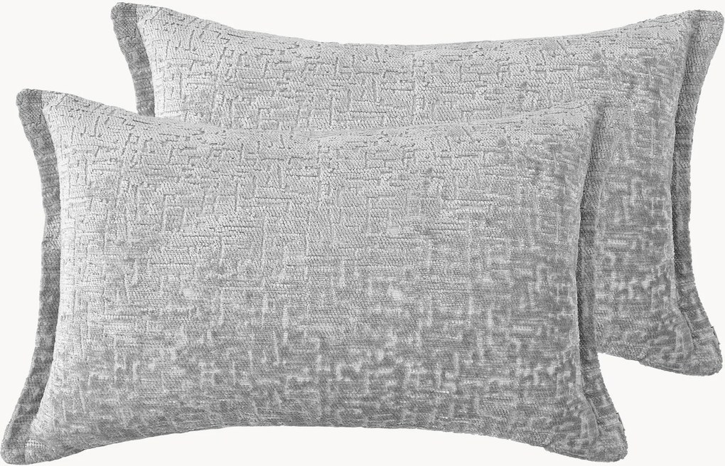 Cuscini in ciniglia fatti a mano Orchid, set di 2