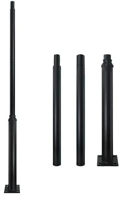 Asta metallica per palo d'illuminazione esterno BASE, 3 m, nera