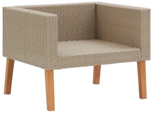 Set Divani da Giardino 5 pz con Cuscini in Polyrattan Beige