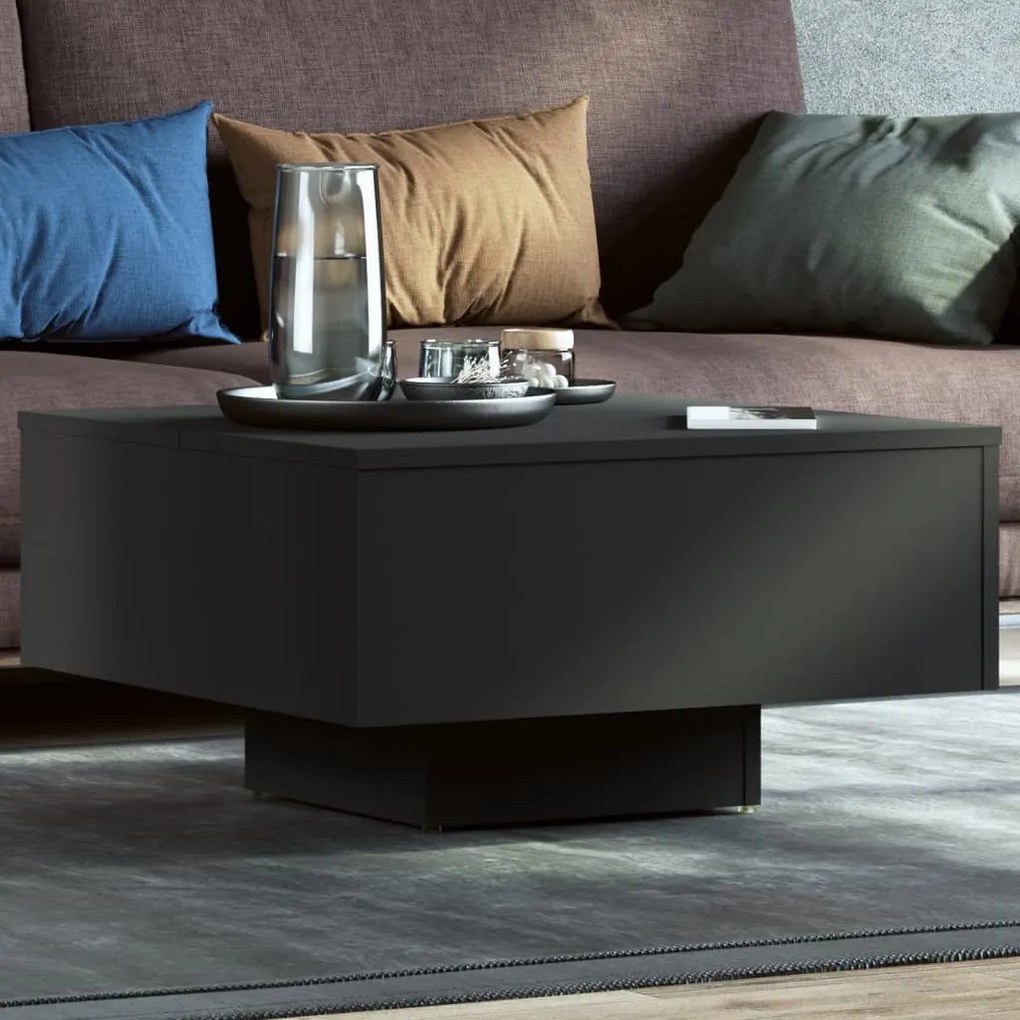 Tavolino Da Salotto Nero 60x60x31,5 Cm İn Legno Multistrato /