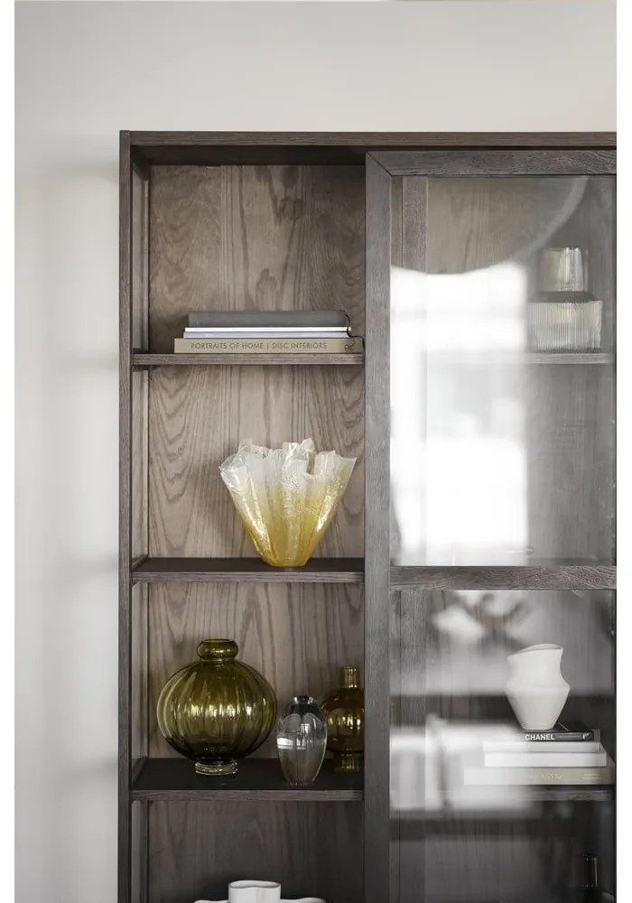 Vetrina marrone in rovere con ante scorrevoli 100x203 cm Hazelton - Rowico