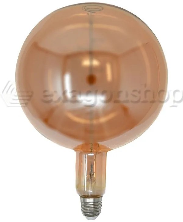 Lampadina 18x24 design Filament E27 5W 270 lumen 2700k luce calda vetro ambra Vintage