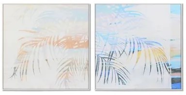 Quadro DKD Home Decor Palme 100 x 4 x 100 cm Tropicale (2 Unità)