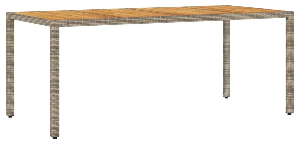 Set pranzo da giardino 9pz con cuscini polyrattan acacia grigio