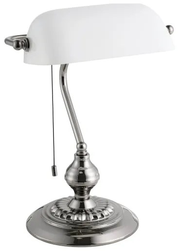 Eglo 901019 - Lampada da tavolo BANKER 1xE27/60W/230V bianco/cromo lucido