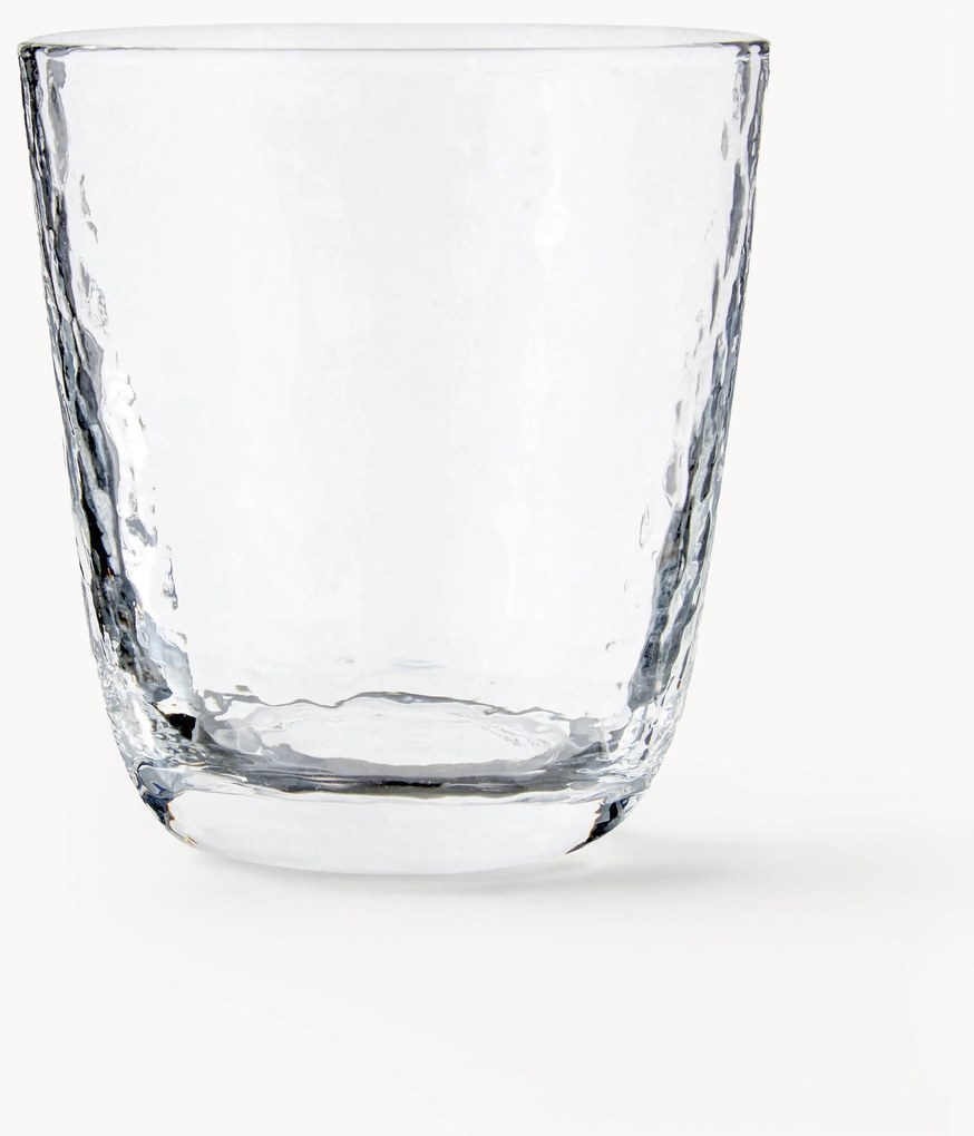 Set di 4 bicchieri acqua in vetro soffiato irregolare Hammered