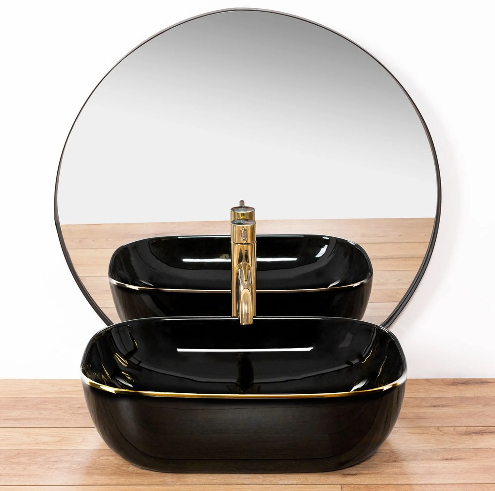 Lavabo da appoggio Rea Belinda Black Gold